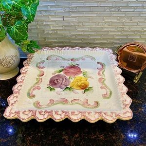 Unique Brazilian floral pedestal cake stand